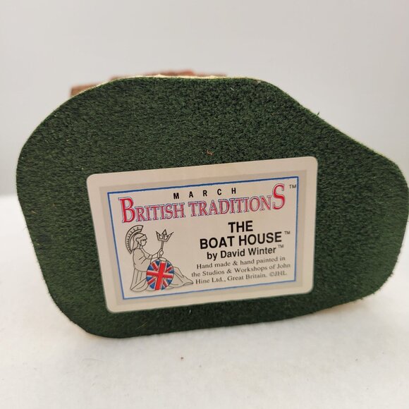 Vintage David Winter Cottages British Traditions March THE BOAT HOUSE w Box COA - Picture 8 of 11